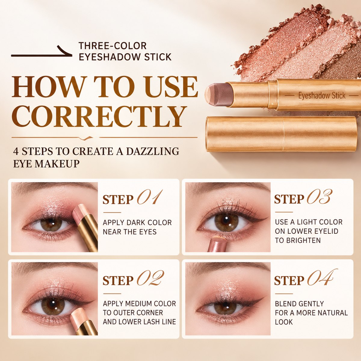 CHRISTMAS SPECIAL — Effortless 3 Color Eyeshadow Stick